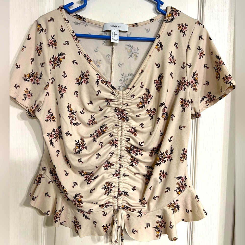 Forever 21 +, cream crop top, 0X